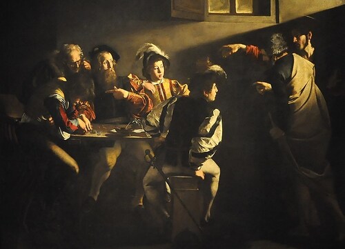 Caravaggio (1571-1610) - Die Berufung des Matthäus (1599-1600) - Rome San Luigi dei Francesi