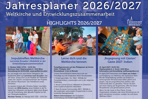 Jahresplaner / Weltkirche und Entwicklungszusammenarbeit Jahresplaner